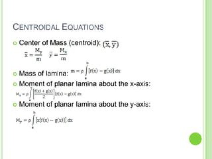 total mass of lamina and center of mass