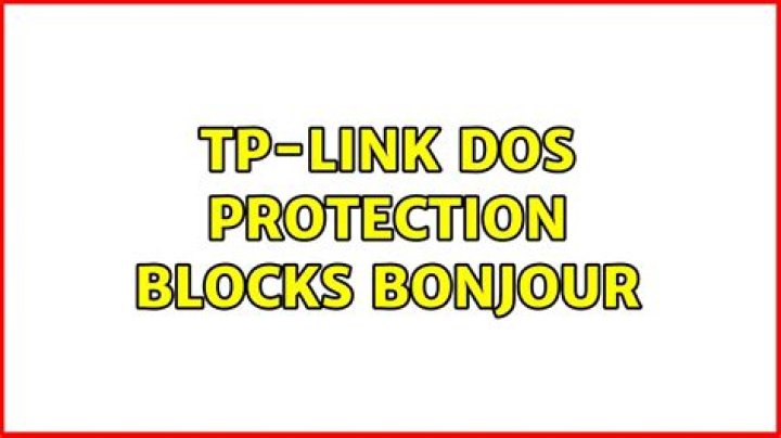 TP-Link DoS protection blocks Bonjour