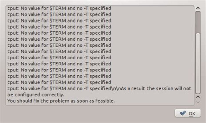 tput: No value for $TERM and no -T specified