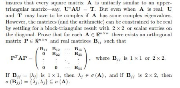 Triangularization of real matrices