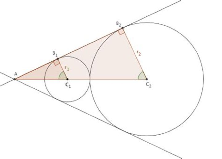 Trigonometry dealing with rubber bands around touching discs