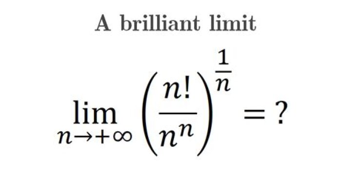 Triving to prove $\lim_{n\to\infty} (\frac{n!}{n^{n}})^{\frac{1}{n}} $