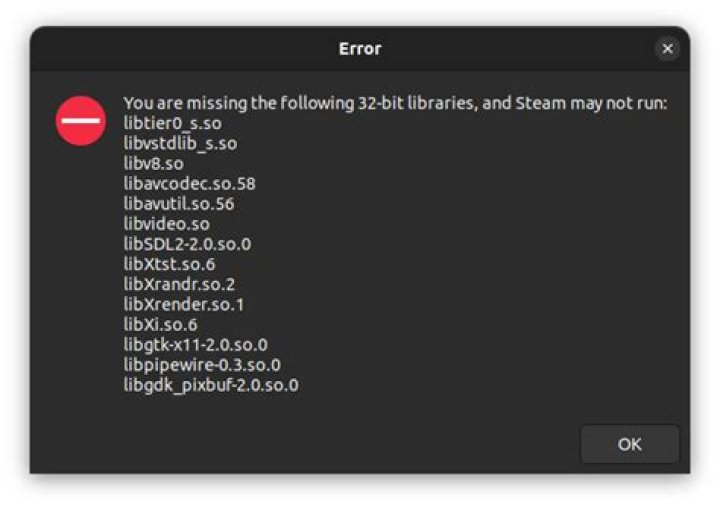 Trying to install Steam ERROR: You are missing the following 32-bit libraries, and Steam may not run: not