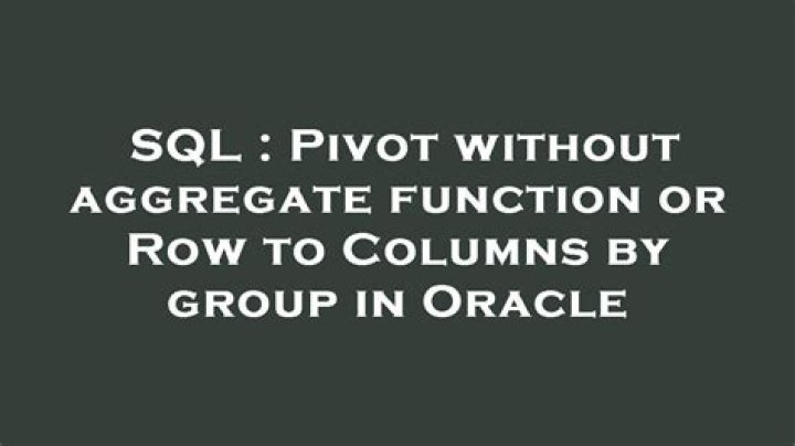 TSQL Pivot without aggregate function