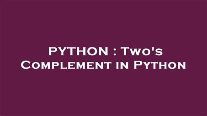 Two's Complement in Python