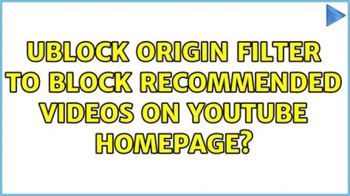 Ublock Origin filter to block recommended videos on YouTube homepage?