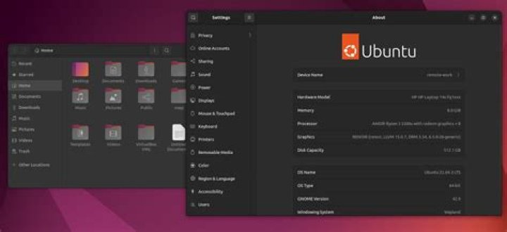 Ubuntu - Settings, Storage menu