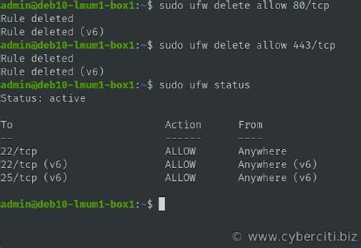 UFW user rules...deleting a rule