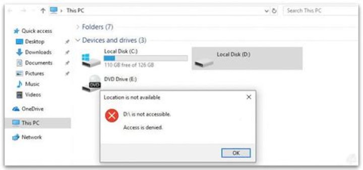 Unable to access “Local Disk”