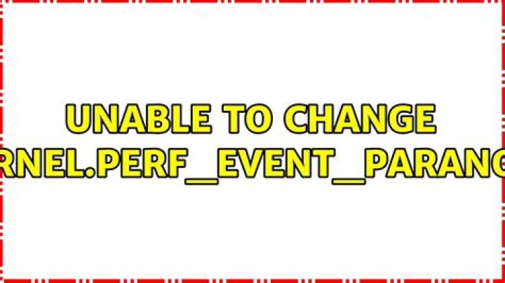 Unable to change kernel.perf_event_paranoid