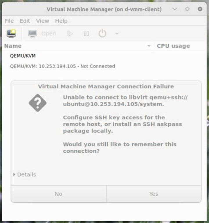 Unable to connect to libvirt. (xubuntu)