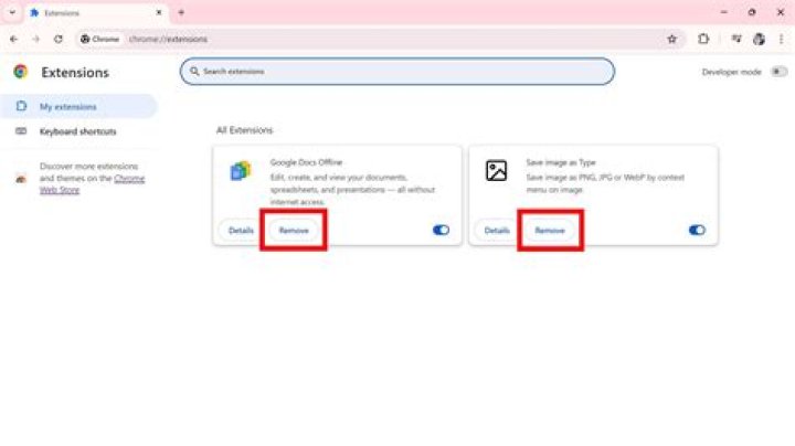 Unable to remove the extension from Google Chrome