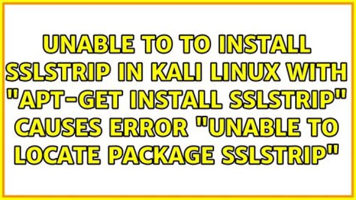 Unable to to install sslstrip in kali linux with 