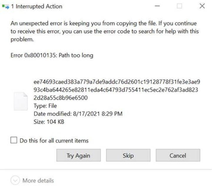 Unable to unzip file