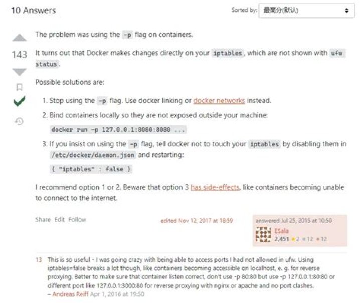 Uncomplicated Firewall (UFW) is not blocking anything when using Docker