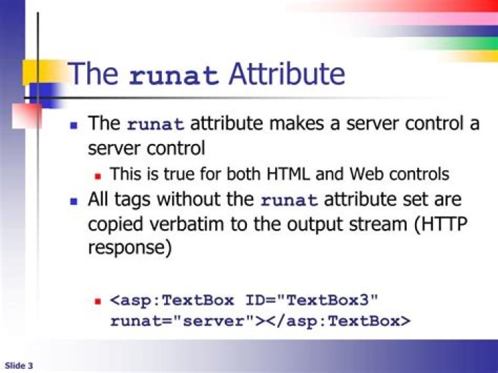 Understanding the runat server attribute