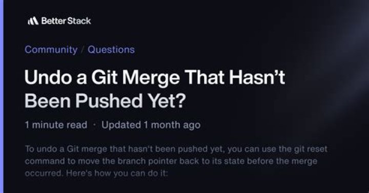Undo a Git merge that hasn't been pushed yet