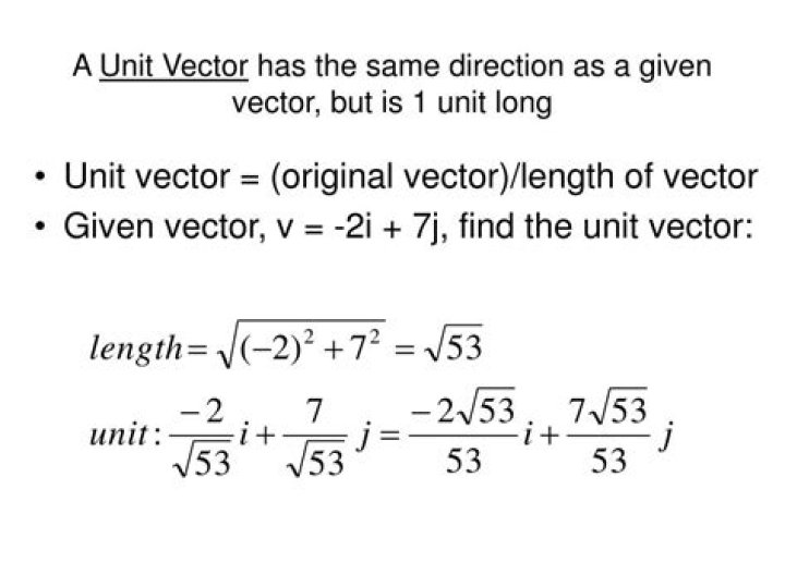 Unit vector of the direction of v?