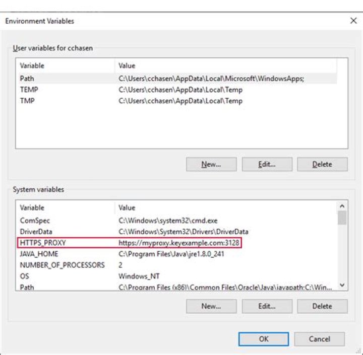 Updating http_proxy environment variable