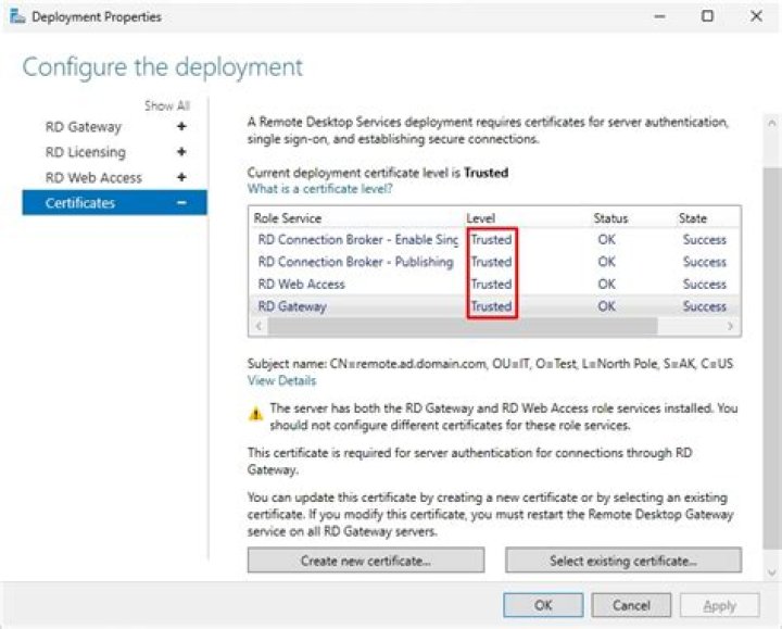 Use My Own Certificate for Remote Desktop Service