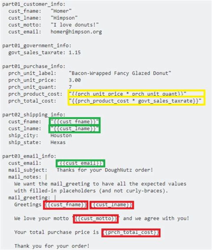 Use placeholders in yaml