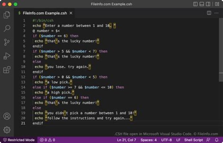 Using a file to input variables in csh scripting