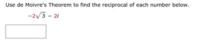Using de-Moivre's theorem to find the reciprocal of each number