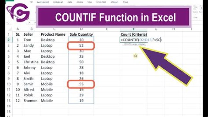 Using Excel's COUNTIF Function