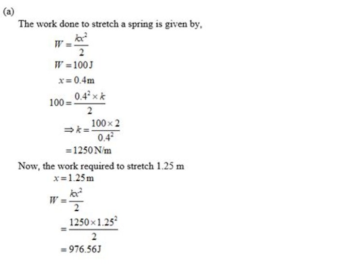 Using Hooke's Law to find the work required to stretch a spring.