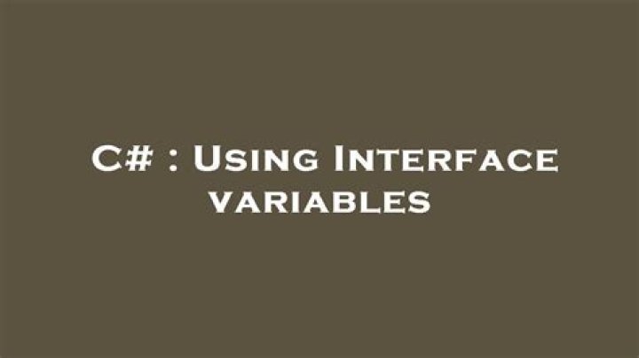 Using Interface variables