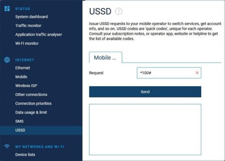 USSD requests via Mobile Broadband