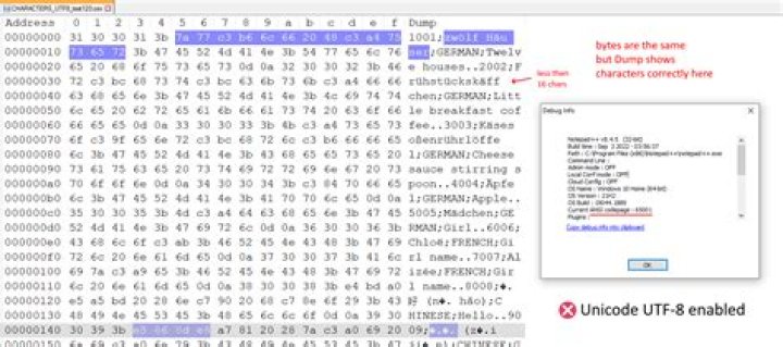 UTF-8 text file