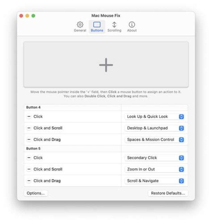 Utilize extra mouse buttons in Mac OS X