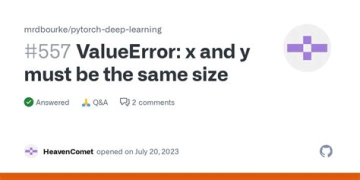 ValueError: x and y must be the same size