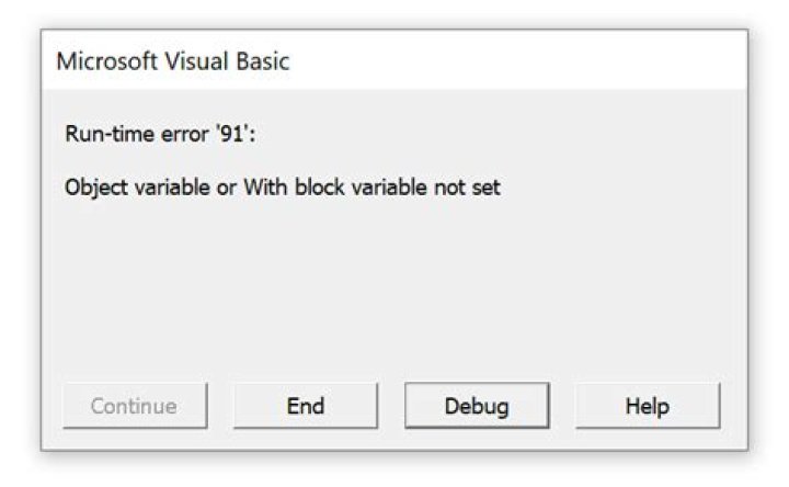 VBA: Run time error '91'?