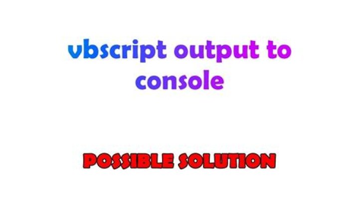 vbscript output to console