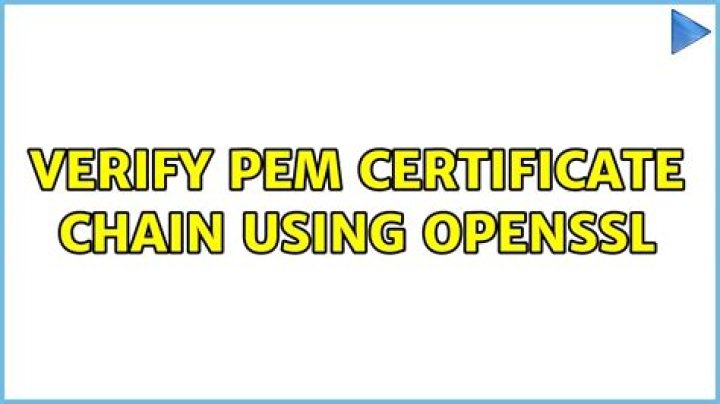 Verify pem certificate chain using openssl