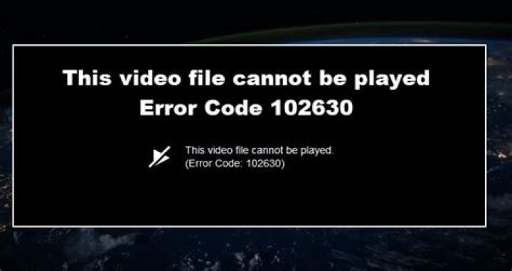Video error code 102630