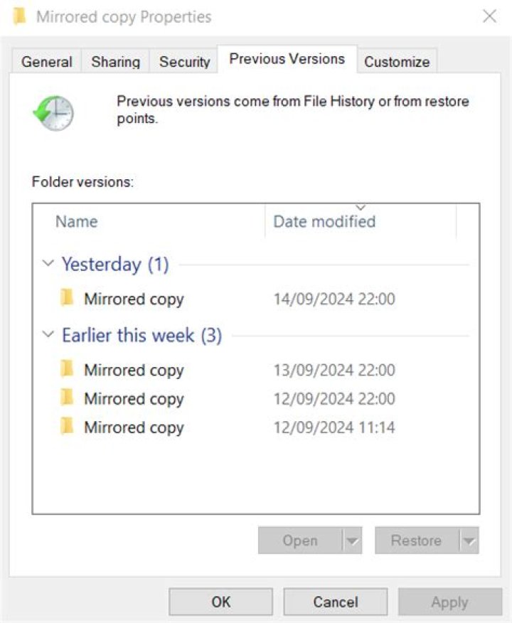 Viewing Windows Explorer’s complete Undo history