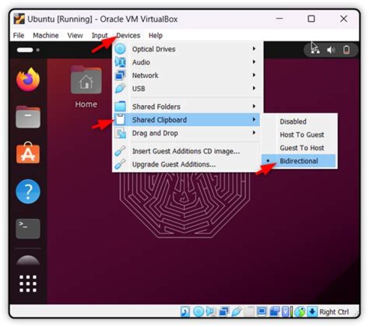 Virtual box : How to copy/paste text between a host running mac os and a ubuntu guest? (Shared clipboard doesn't work)