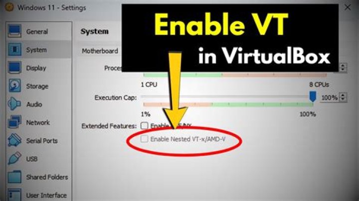 Virtualbox enable nested vtx/amd-v greyed out