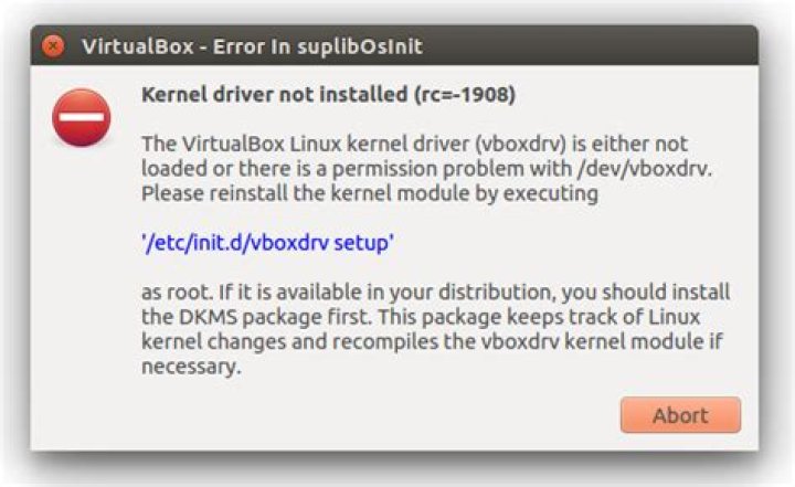 Virtualbox Kernel driver not installed [duplicate]