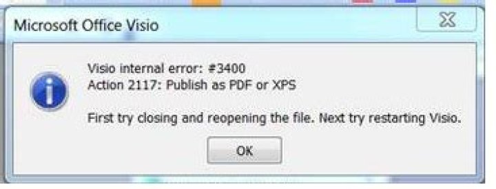 Visio internal error: #3400 Action 2463: ??? When Saving to OneDrive