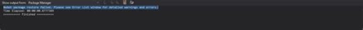 Visual Studio 2019 - Nuget package restore failed