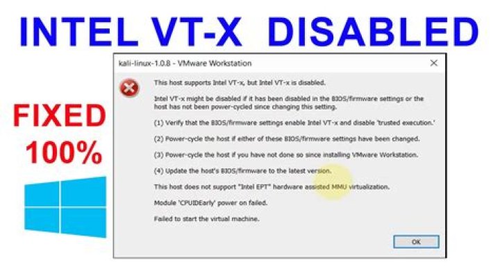 VMWare Workstation - this host supports Intel VT-x