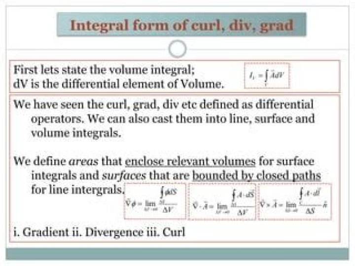 Volume integral of grad