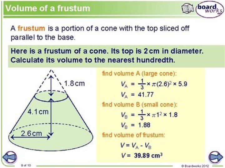 Volume of a frustum