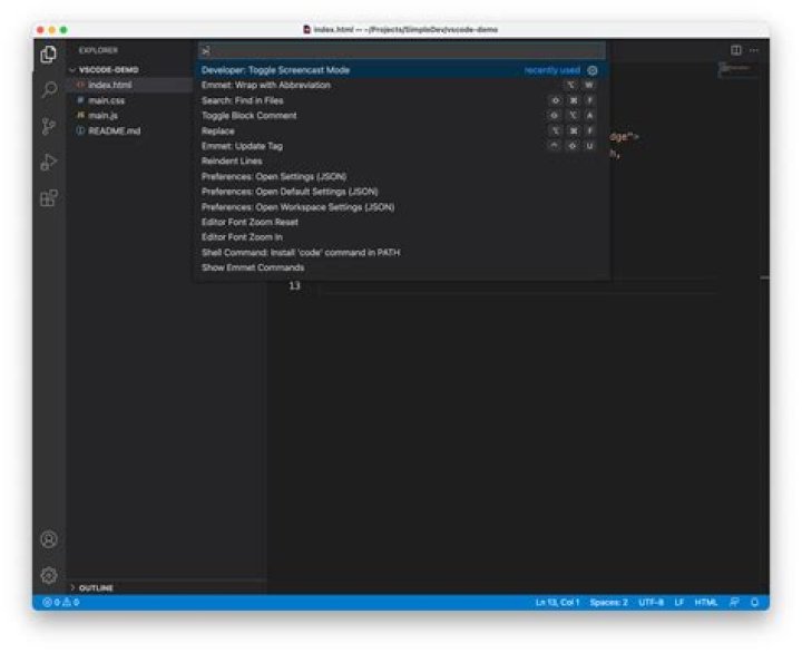 VS Code command
