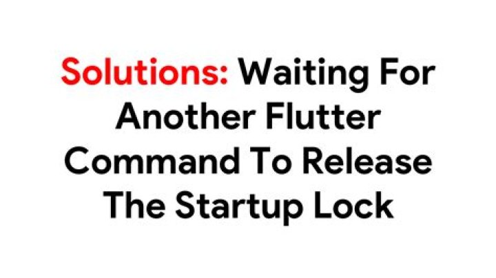 Waiting for another flutter command to release the startup lock