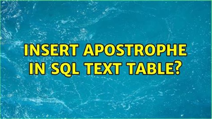 Way to insert text having ' (apostrophe) into a SQL table